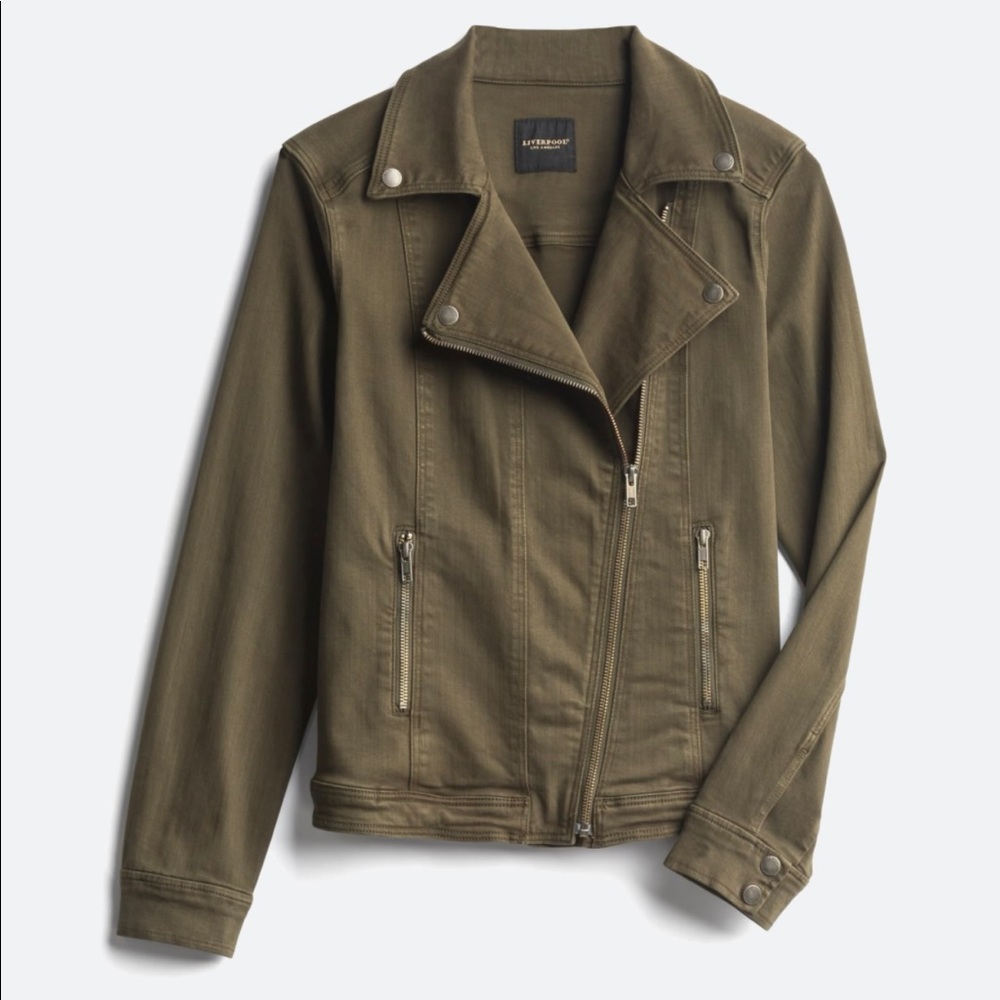 NWT Liverpool Bradford Moto Denim Jacket